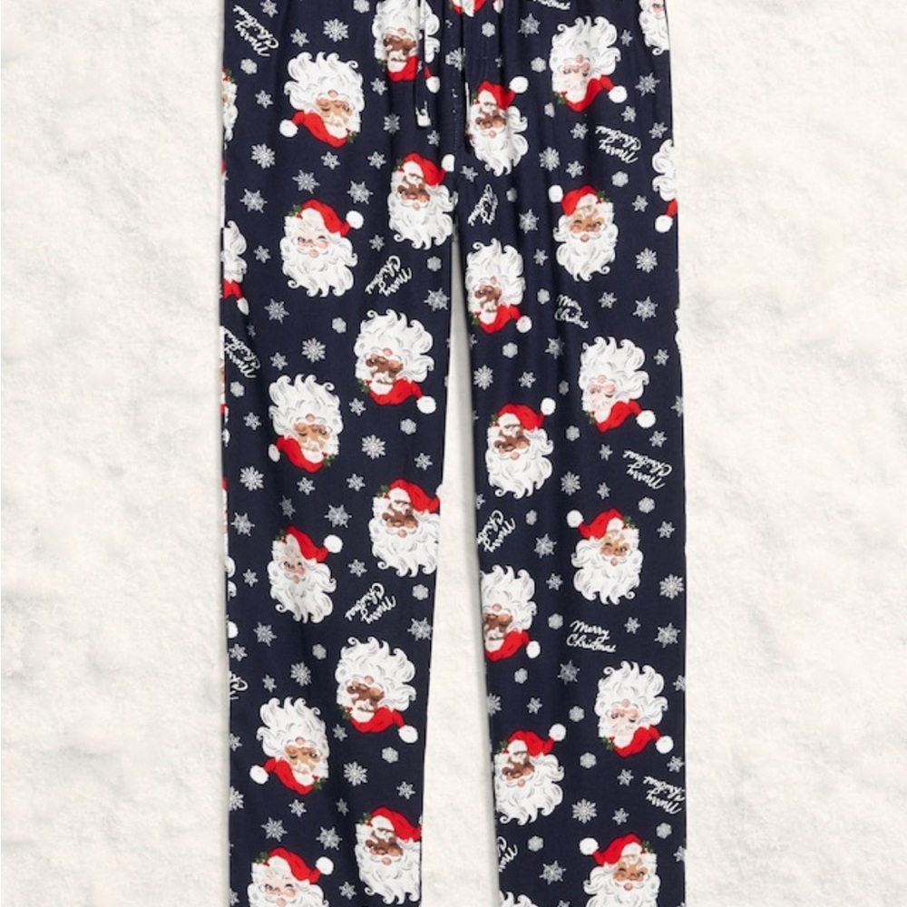 Old Navy Festive Santa Print Pajama Bottoms